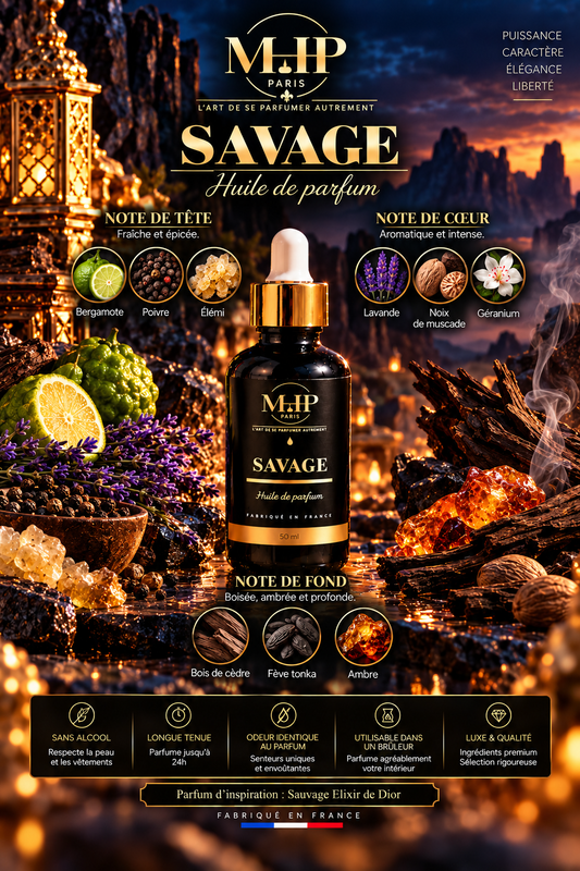 SAVAGE - Huile de parfum 50ml - Sans alcool