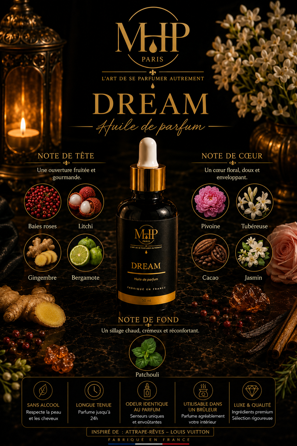 DREAM - Huile de Parfum 50ml - Sans alcool