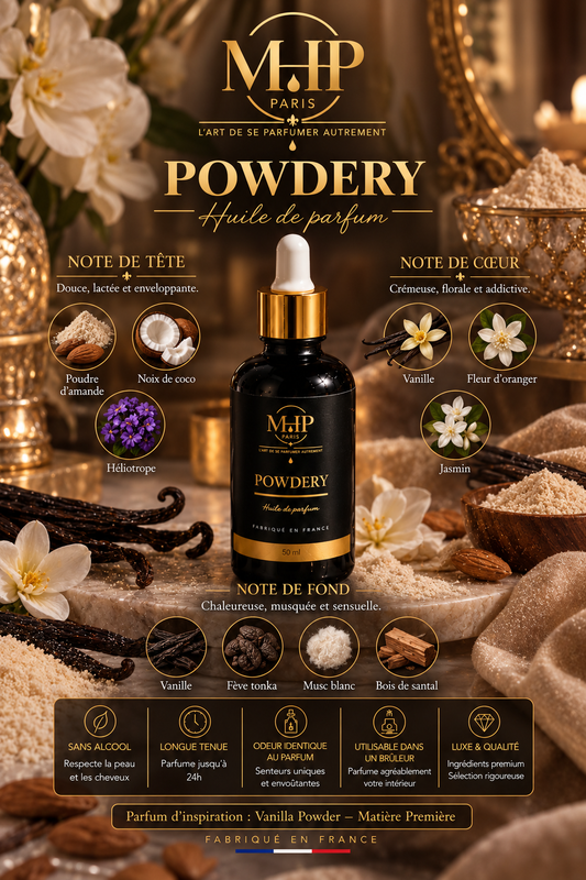 POWDERY - Huile de Parfum - Sans alcool