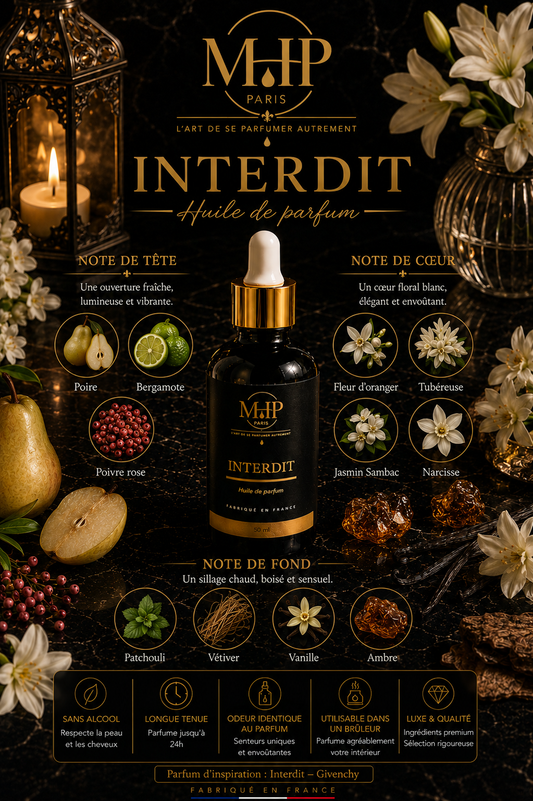 INTERDIT — Huile de Parfum 50ml - Sans alcool